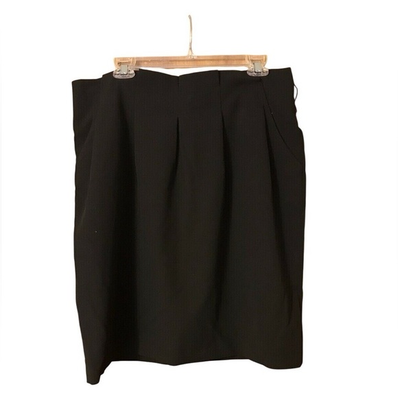 NWT S&D Pleated Black Pencil Skirt Size US10 - Picture 2 of 11